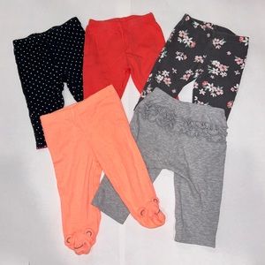 Carter’s Girls pants size 3m & 6m LOT